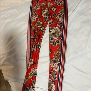 Goldsheep Red Floral Pants